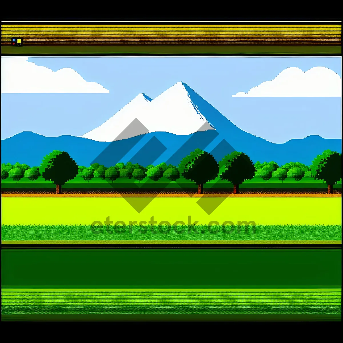 Picture of Serene Rural Landscape Under Sunlit Sky