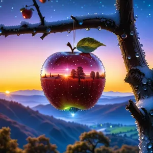 festive red delicious apple ornament for holiday decoration
