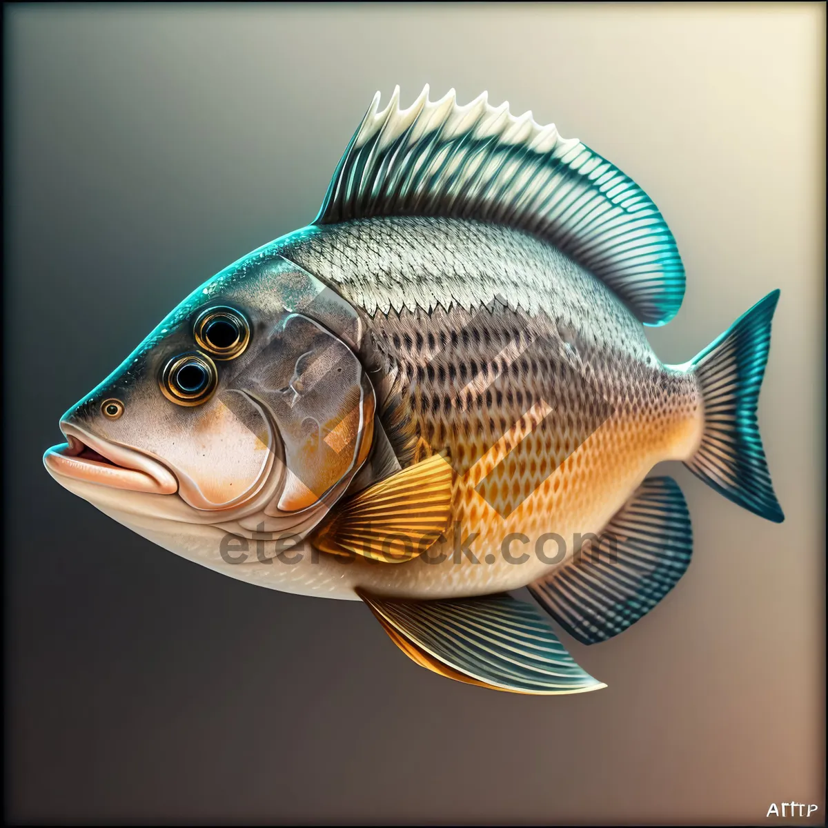 Picture of Orange Goldfish Swimming in Aquarium