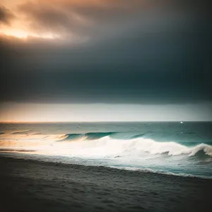 Sunset Over Serene Tropical Coastline