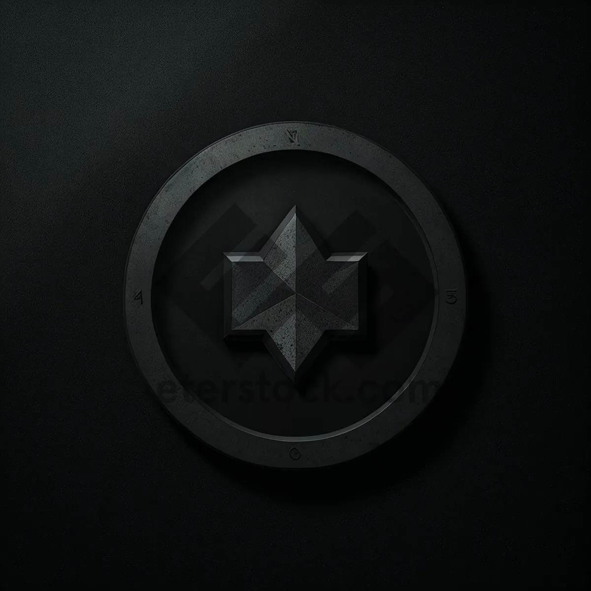 Picture of Modern Dark Metallic Shiny Round Button Icon