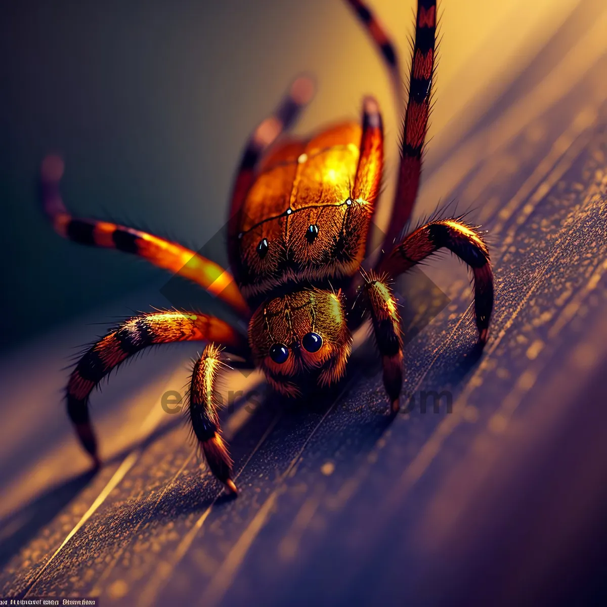 Picture of Black and Gold Garden Spider in Web