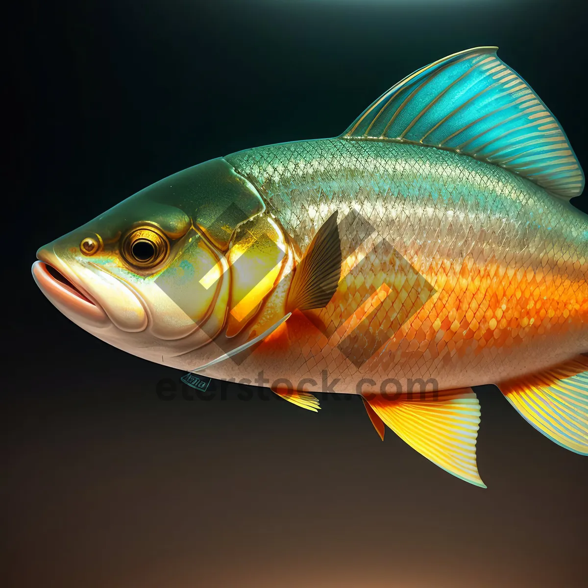 Picture of Colorful Goldfish Swimming in Aquarium