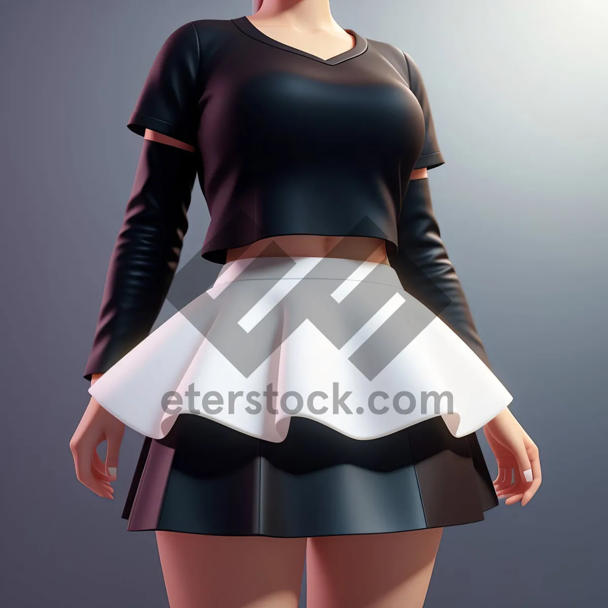 Picture of Sexy Fashion Model Posing in Attractive Skirt