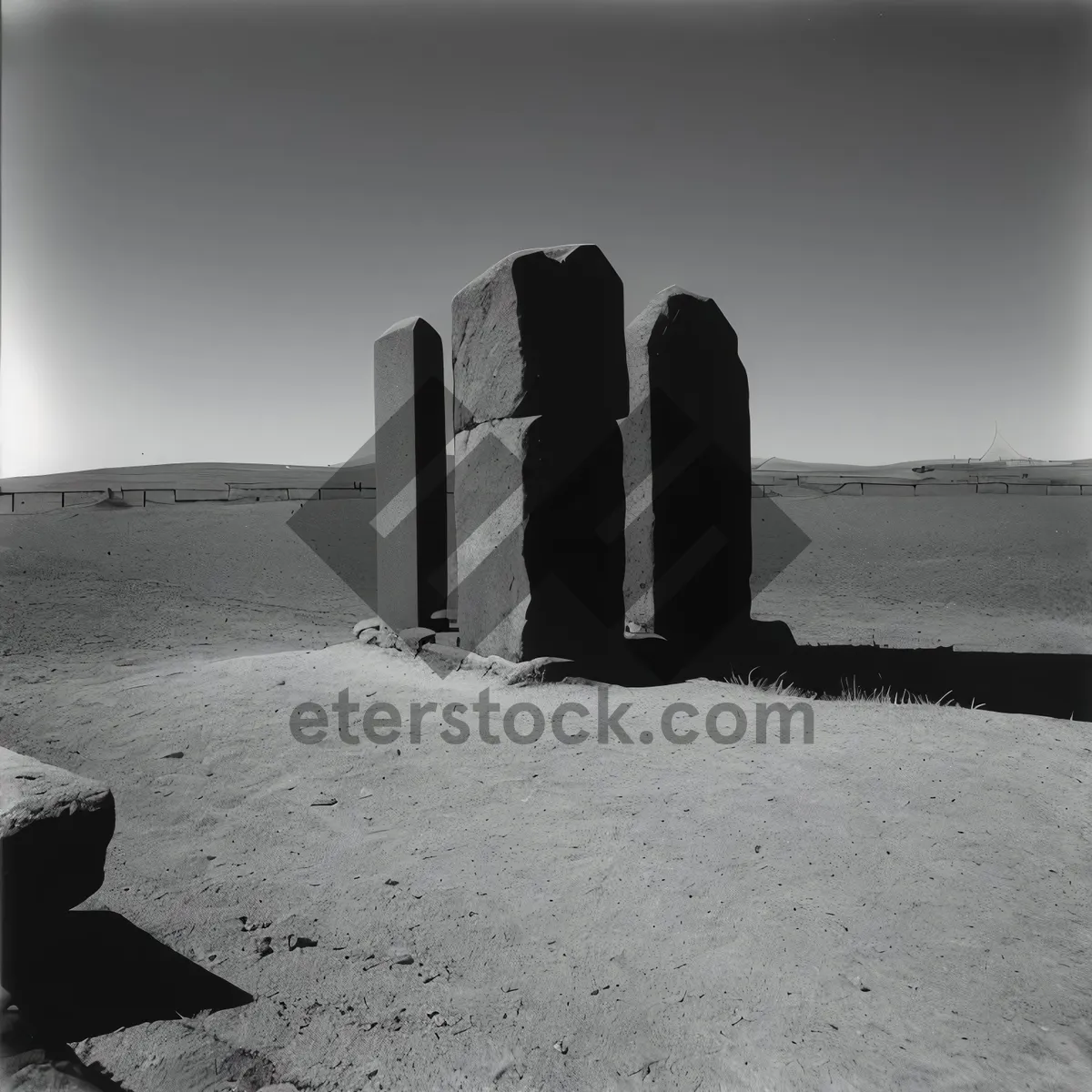 Picture of Ancient Cityscape Sunset Over Megalithic Memorial