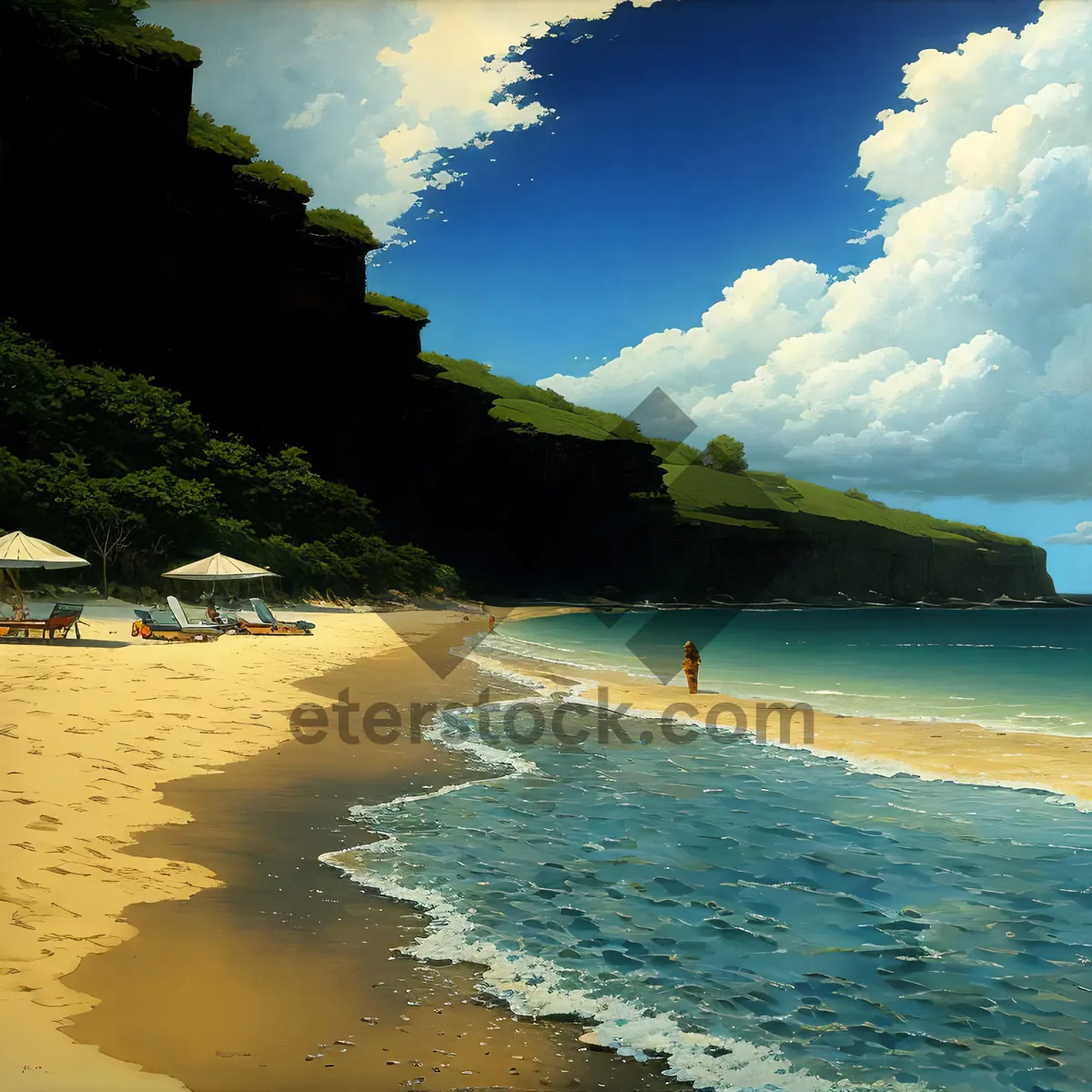 Picture of Serene Coastal Paradise: Sun, Surf, and Sandy Shores