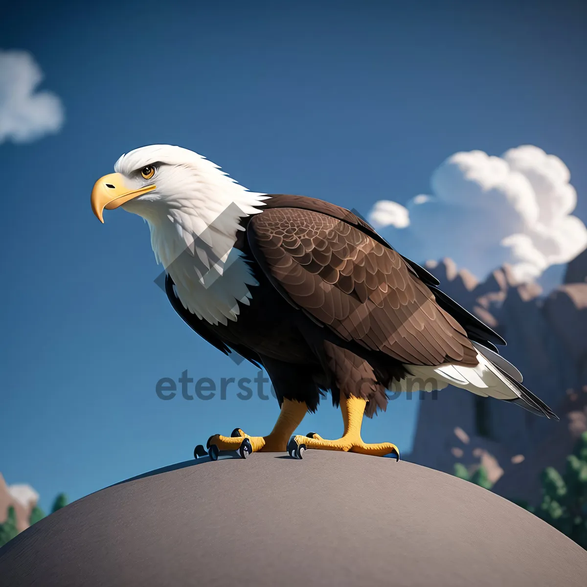 Picture of Majestic Coastal Bald Eagle Soaring Free