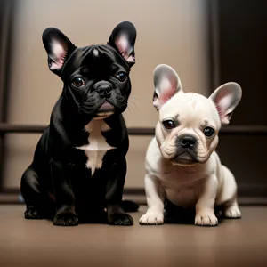 Cute Wrinkled Bulldog Puppy - Adorable Studio Portrait