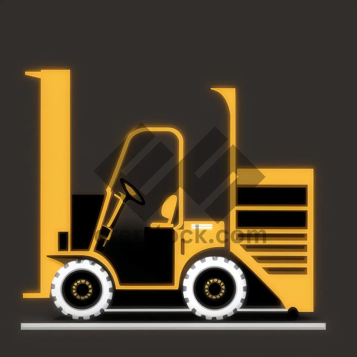 Picture of Transportation Truck Icon with Trailer and Shuttlecock