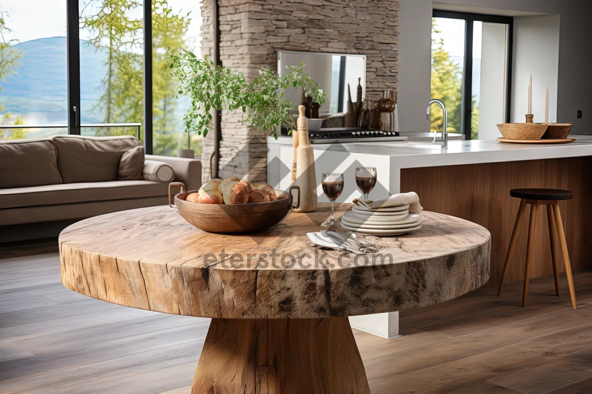 Picture of Modern Luxury Living Room with Wood Furniture