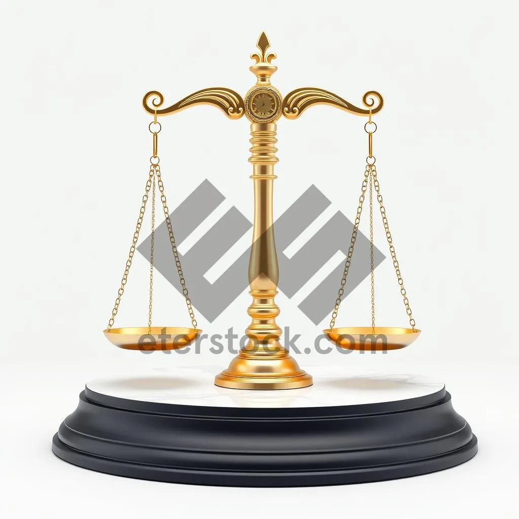 Picture of Golden Scale of Justice - 3D Symbol