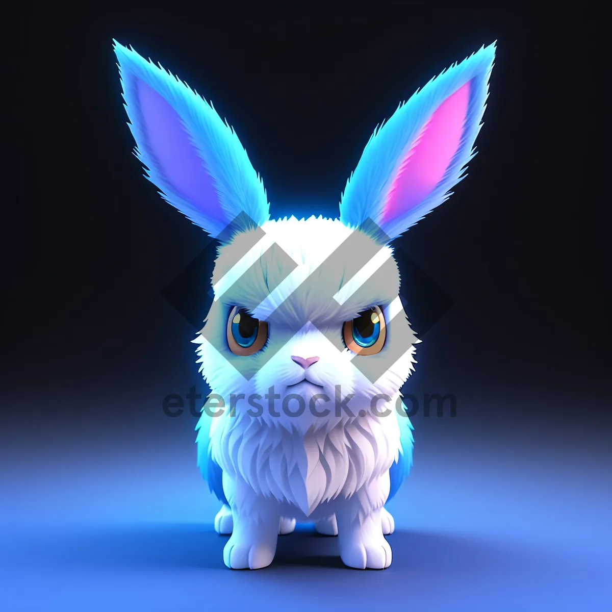 Picture of Cute Cartoon Bunny with Funny Ears: Graphics Art Fun!