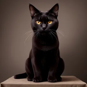 Adorable Domestic Cat with Whiskers and Curious Eyes