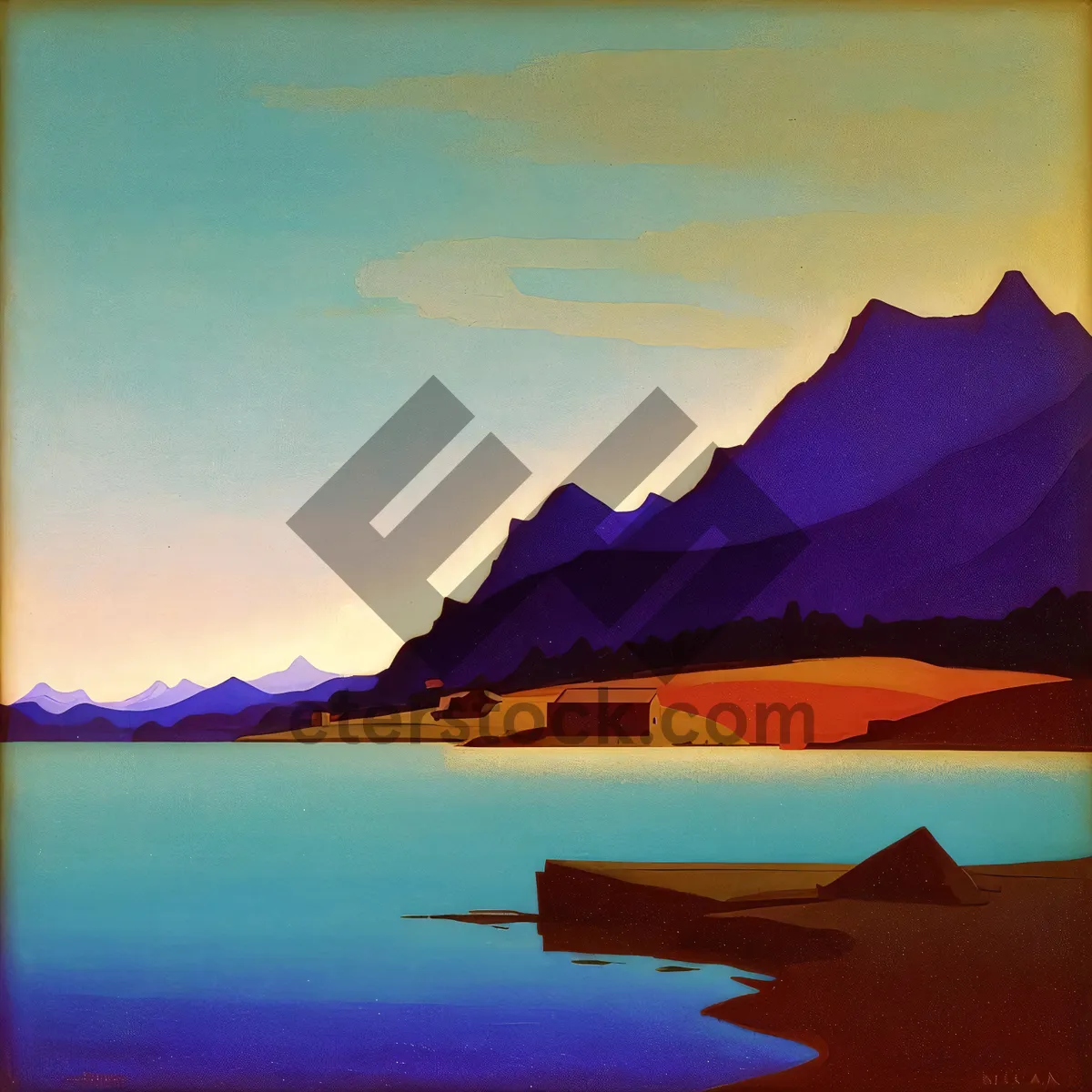 Picture of Serene Sunset over Coastal Horizon