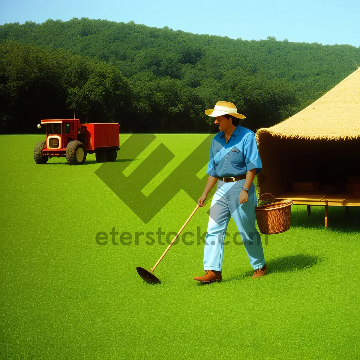 Picture of Active Golfer on Green Fairway