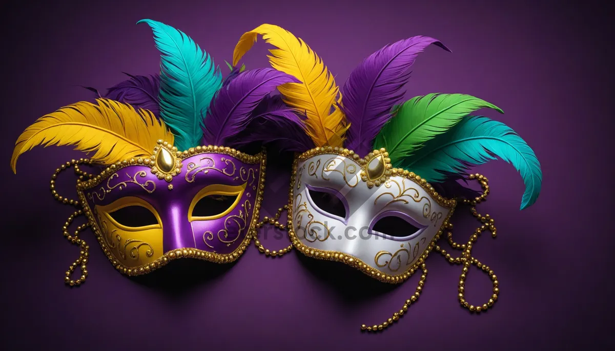 Picture of Golden Venetian Mask for Mysterious Masquerade Party