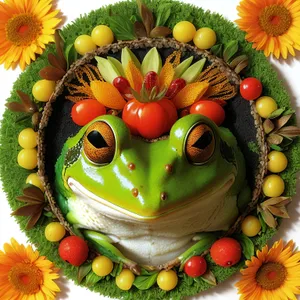 Wholesome Fruit Plate with Vibrant Orange and Apple Decor