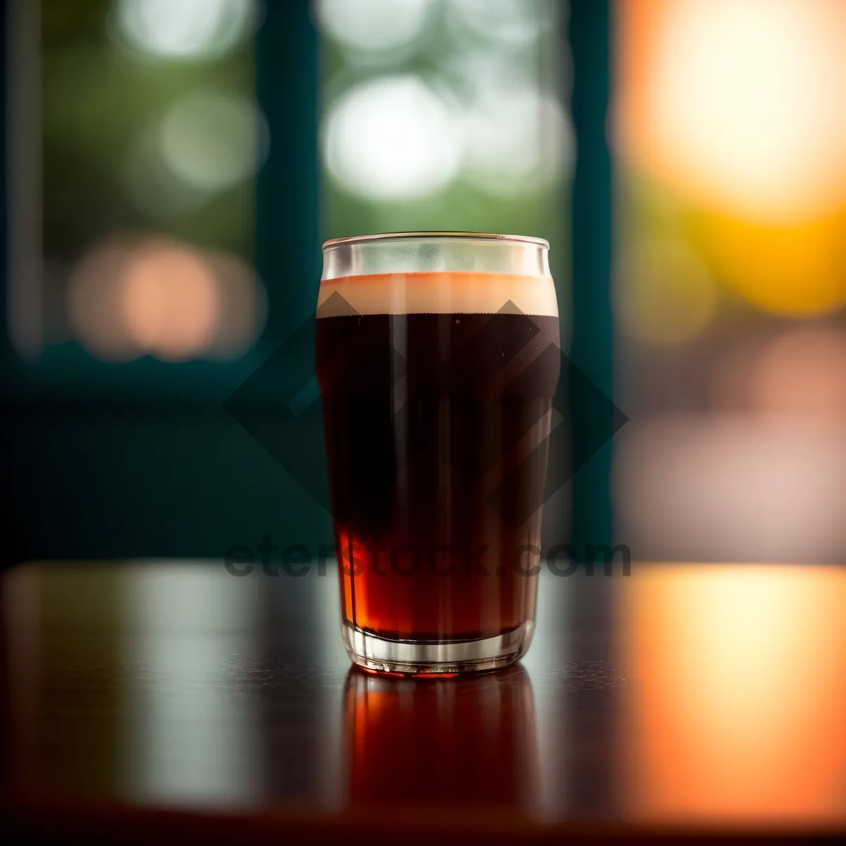 Picture of Refreshing Golden Lager in Frothy Beer Glass