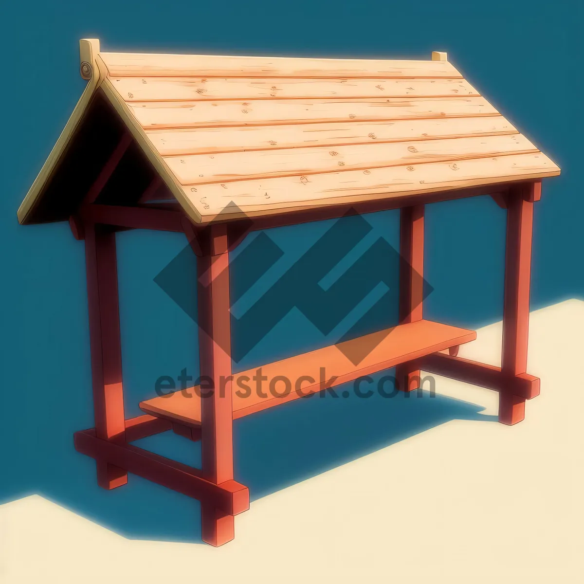 Picture of Wooden Chopping Block on Tabletop - 3D House Creation