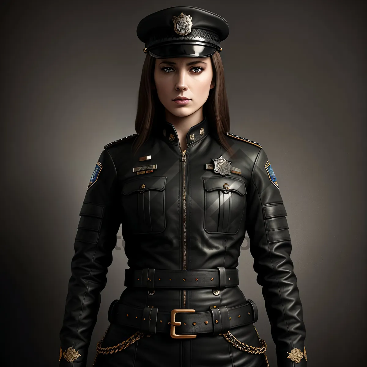 Picture of Confident Aviator in Stylish Leather Jacket