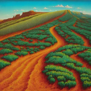 Sandy Maze Landscape with Intricate Pattern