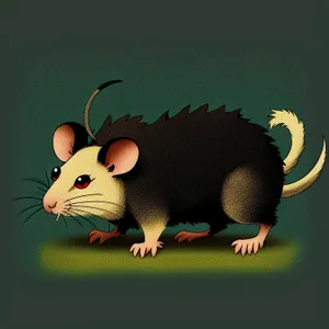 Furry Gray Pet Mouse with Whiskers