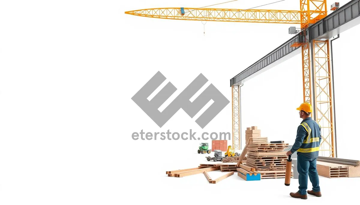 Picture of Building Crane in Sky at Construction Site