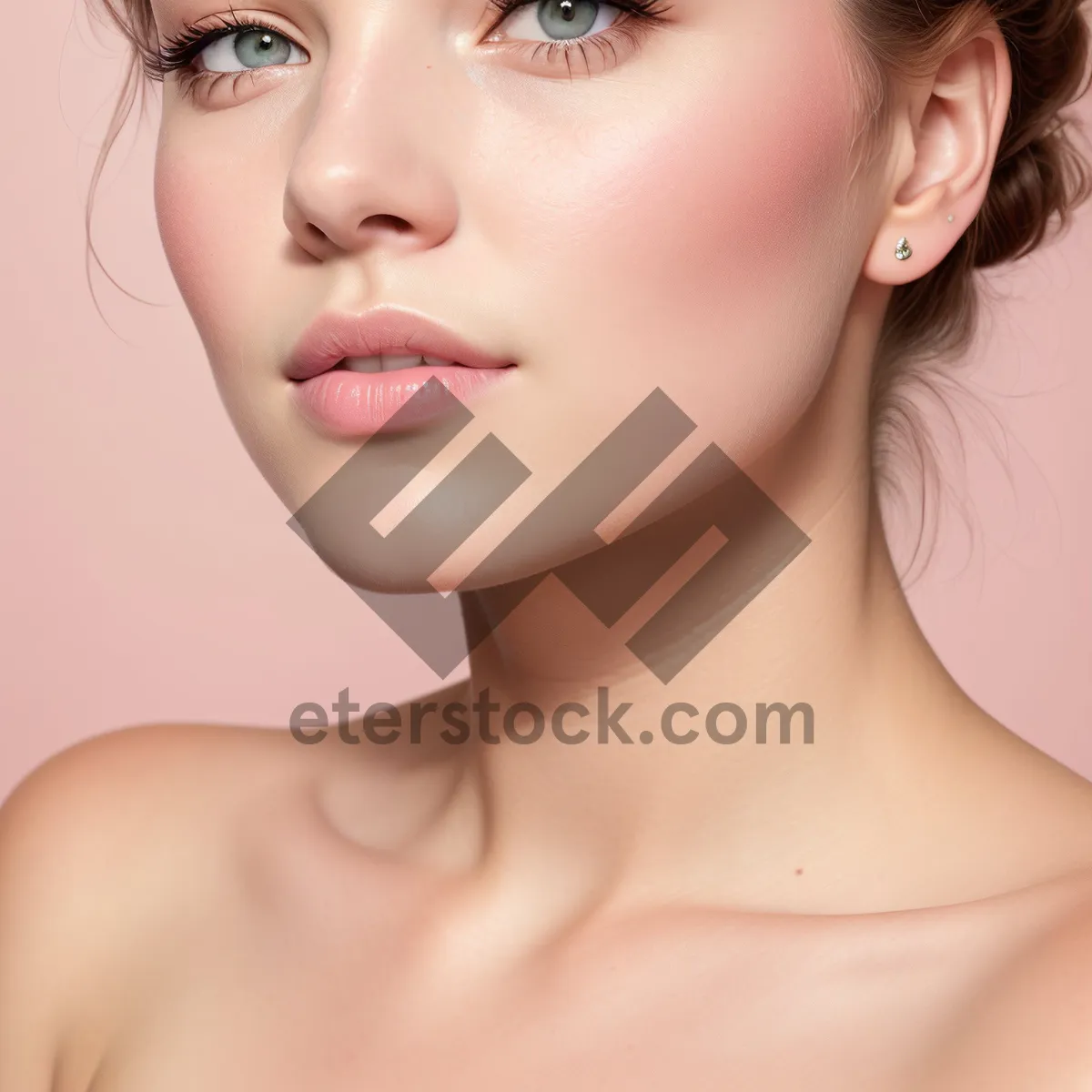 Picture of Fresh-Faced Beauty in Elegant Studio Portrait