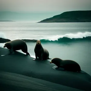 Seafaring Seal in Tranquil Coastal Waters