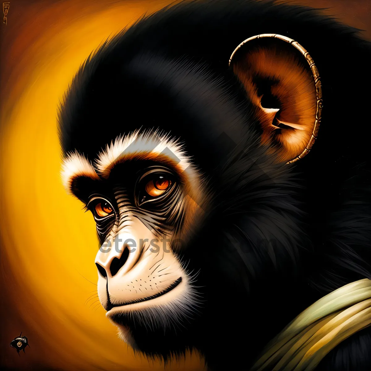 Picture of Pumpkin Primate: Playful Monkey Gibbon Ape