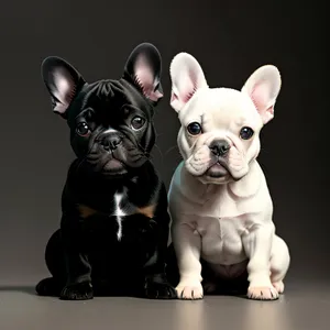 Studio portrait capturing the lovable essence of a Bulldog puppy, radiating adorableness