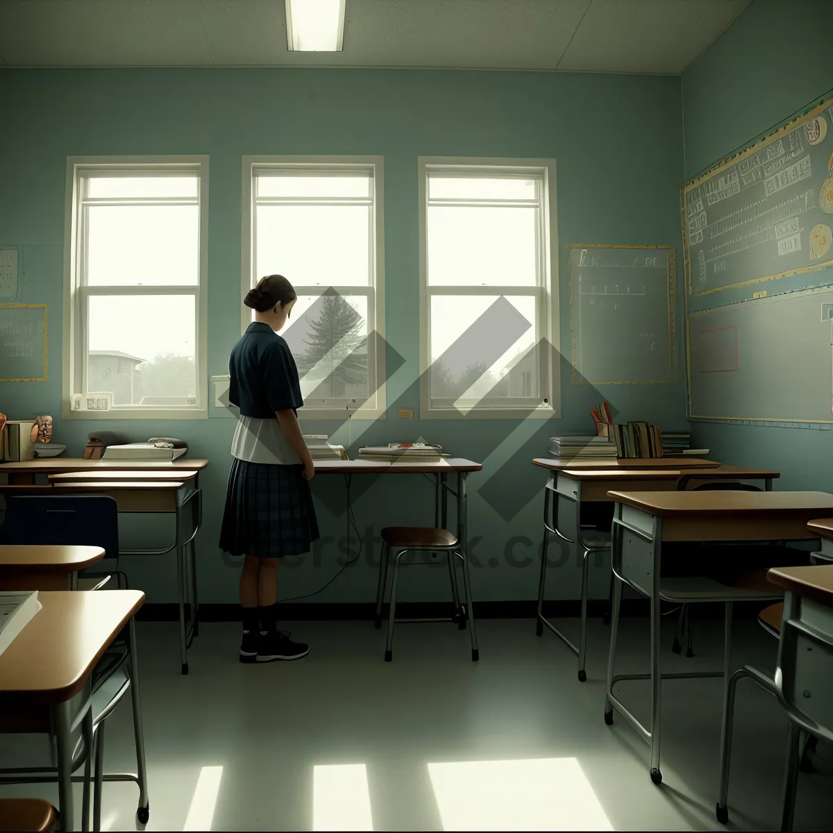 Picture of Modern restaurant interior with stylish furniture