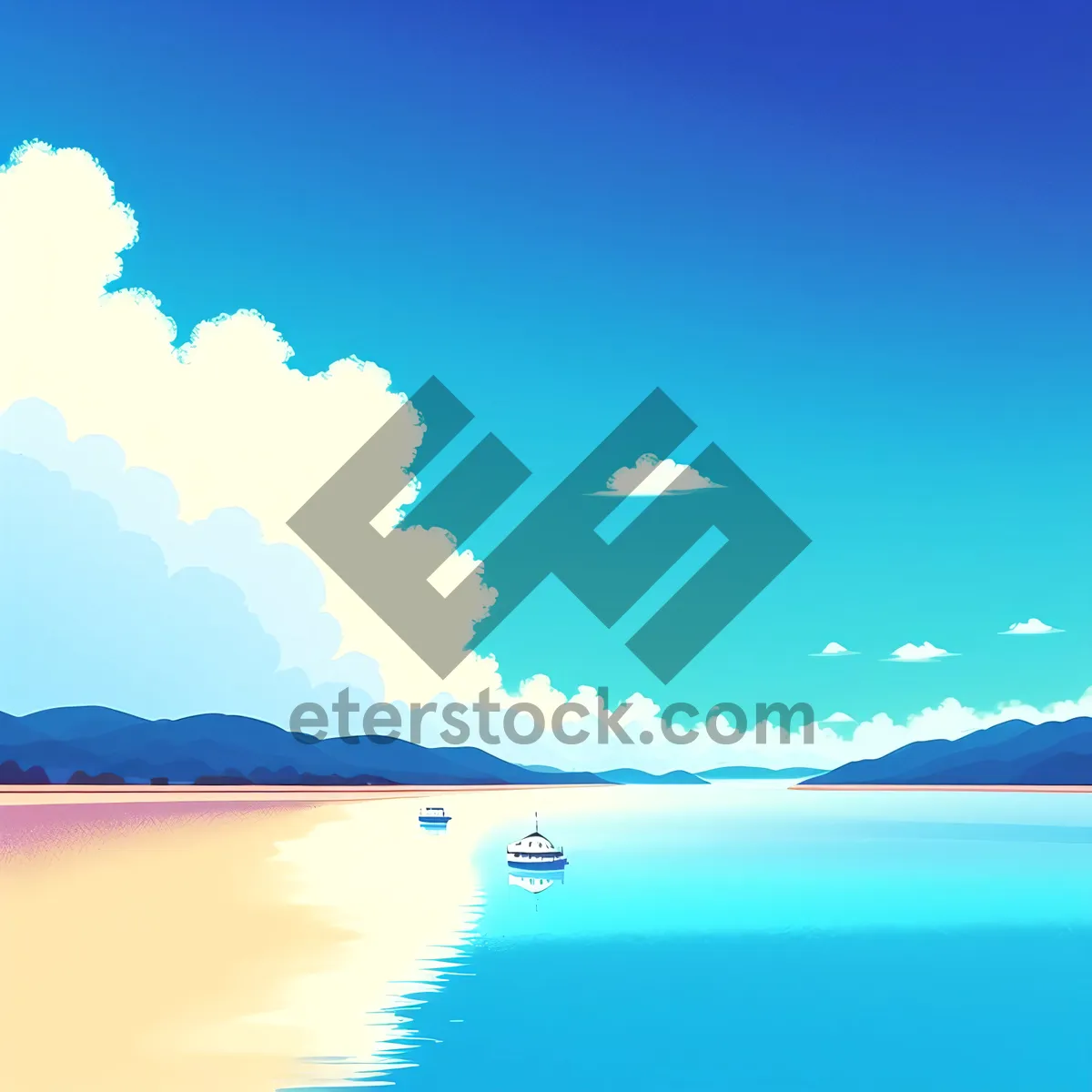 Picture of Serene Summer Seascape under Clear Skies