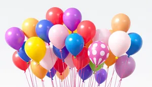 Colorful birthday party balloon set design