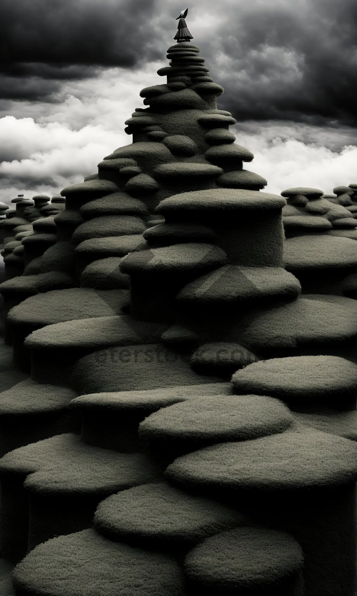 Picture of Tranquil Harmony: Gray Pebble Stack for Zen Spa Therapy