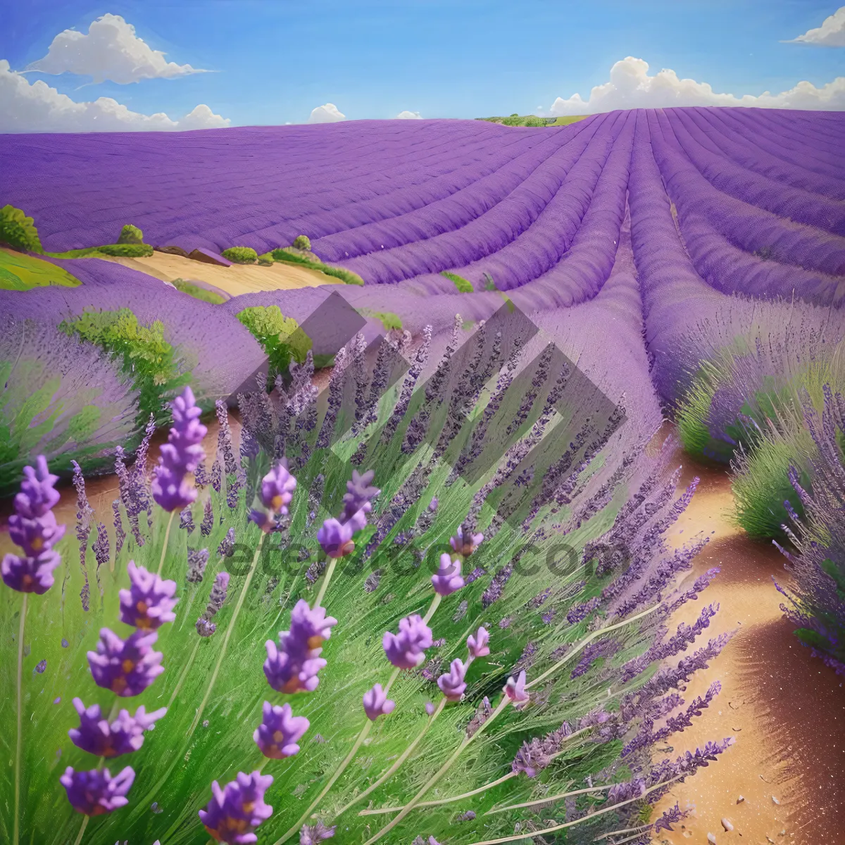 Picture of Lavender Bloom in the Countryside Meadow