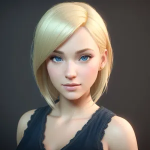 Blond-haired beauty with captivating gaze