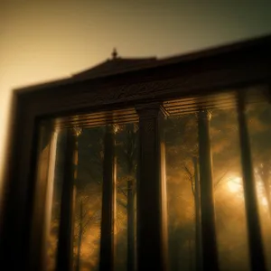 Old Building with Window and Sky