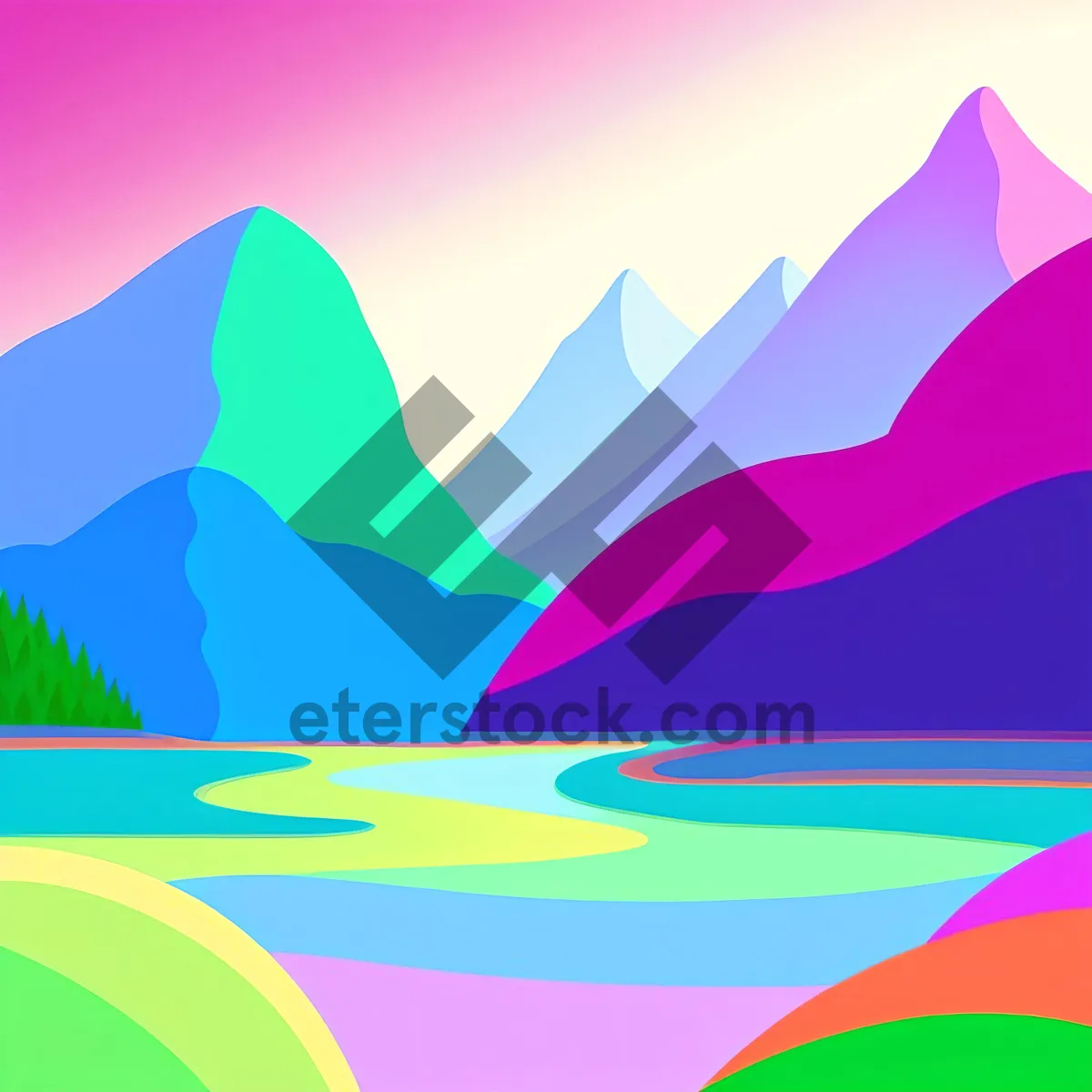 Picture of Abstract Pyramid Pattern Wave: Graphic Art Wallpaper Design