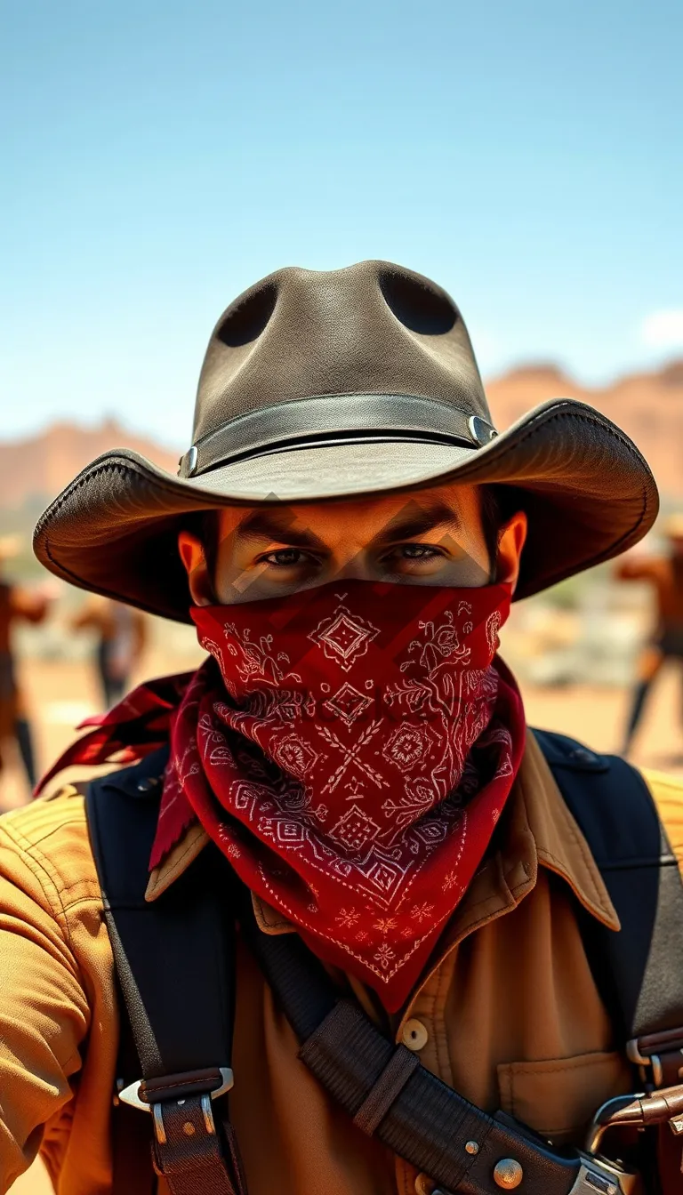 Picture of Happy man in cowboy hat fashion portrait.