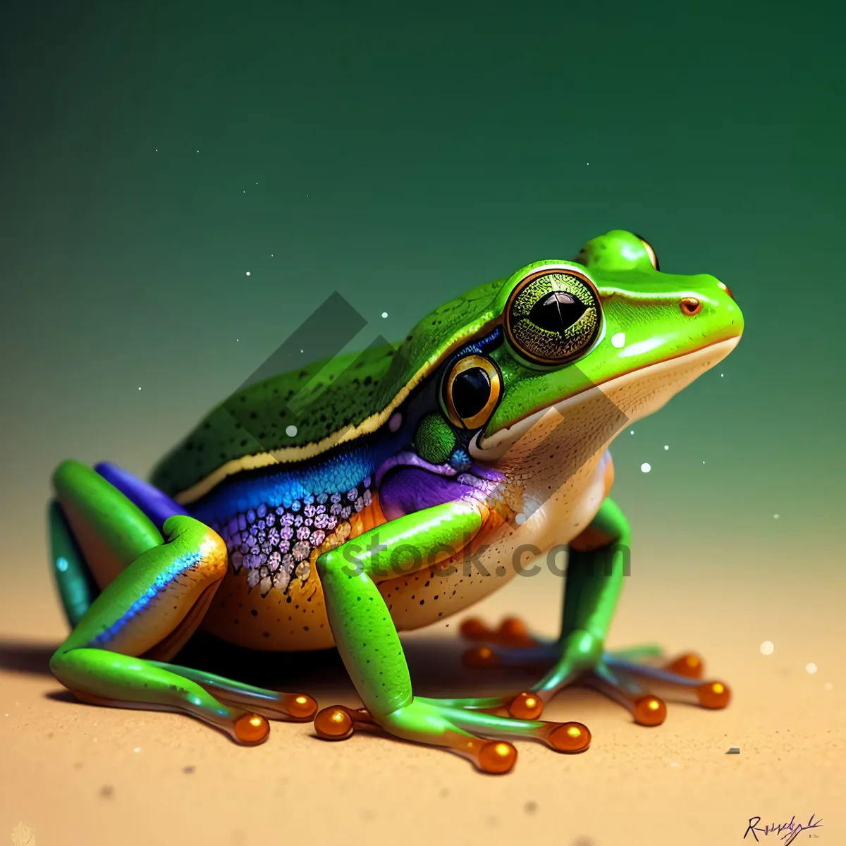 Picture of Bulging-Eyed Tree Frog in Wildlife Habitat