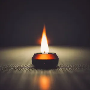 Bright Candle Flame Lighting Dark Night