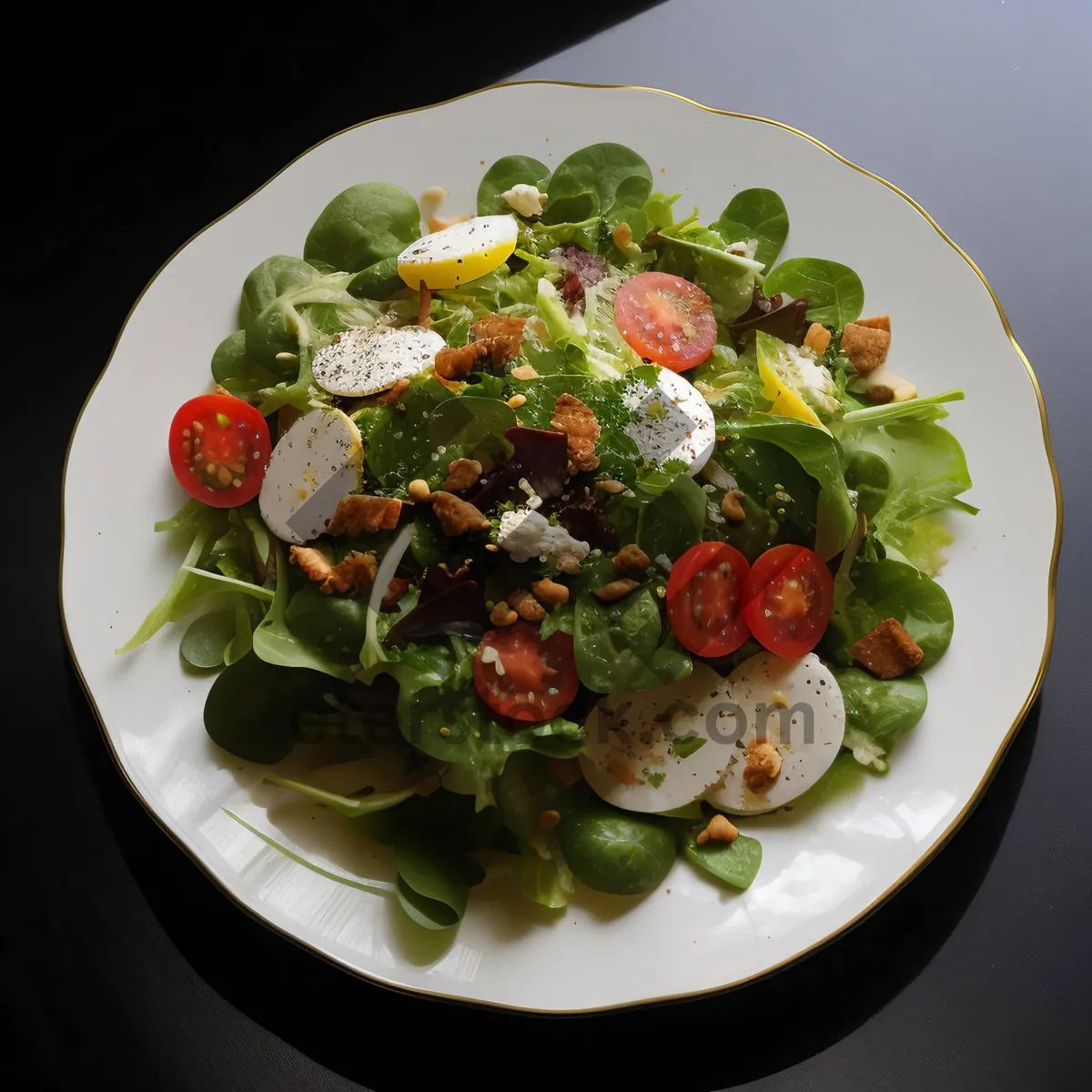 Picture of Gourmet Vegetable Salad with Cheese and Tomatoes