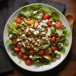 Healthy Vegetable Salad with Kidney Beans and Tomatoes