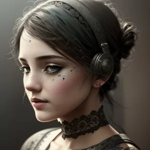 Beautiful Brunette Fashion Doll with Sexy Makeup and Sensual Hairstyle