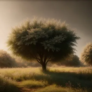 Serene Autumn Landscape with Beautiful Cloudy Sky