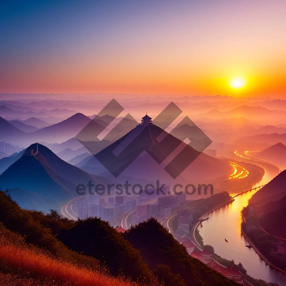 Picture of Sunset Over Highland Mountains