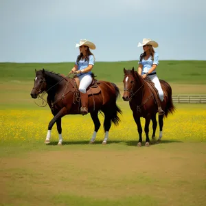 Majestic Stallion Galloping on Rural Pasture