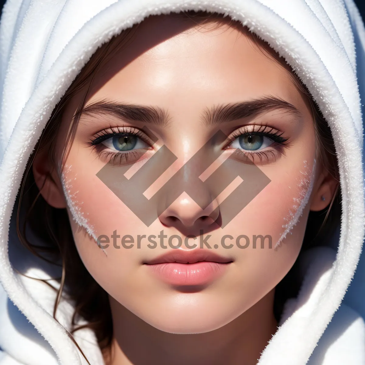 Picture of Pretty Lady with Towel - Smiling Face and Attractive Expression