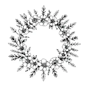 Vintage Ornate Flower Border Design Spiral Shape